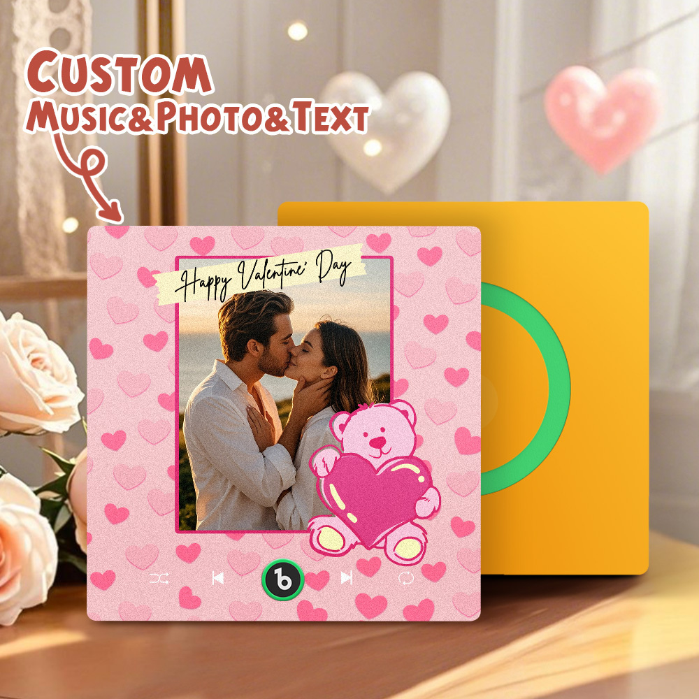Personalized Happy Valentine's Day Music Fridge Magnet Gifts Custom Music Magnets Can Play Songs