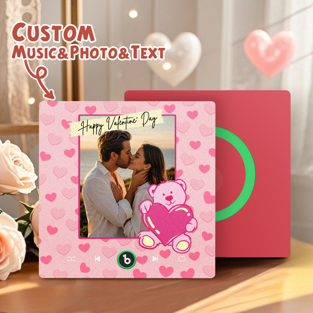 Personalized Happy Valentine's Day Music Fridge Magnet Gifts Custom Music Magnets Can Play Songs