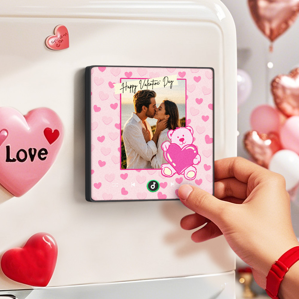 Personalized Happy Valentine's Day Music Fridge Magnet Gifts Custom Music Magnets Can Play Songs