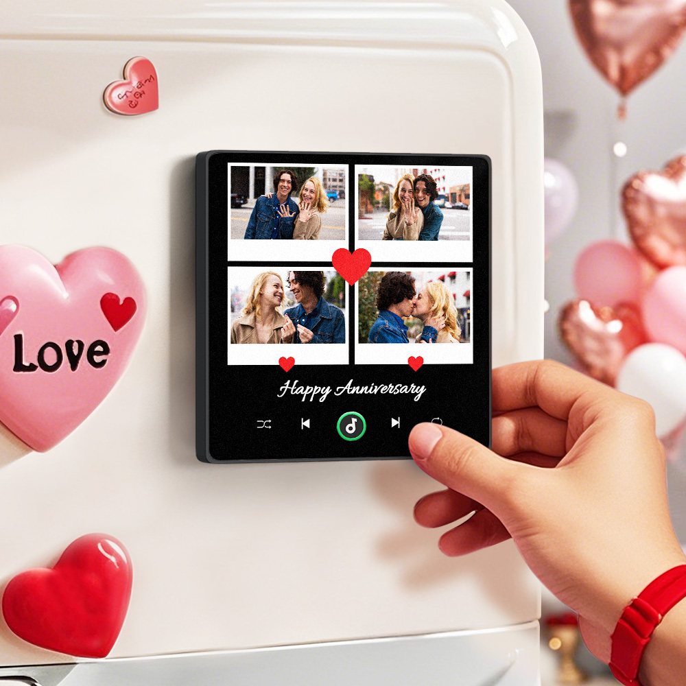 Personalized Photos Music Fridge Magnet Gifts for Couple Custom Music Magnets Can Play Songs Anniversary Gifts