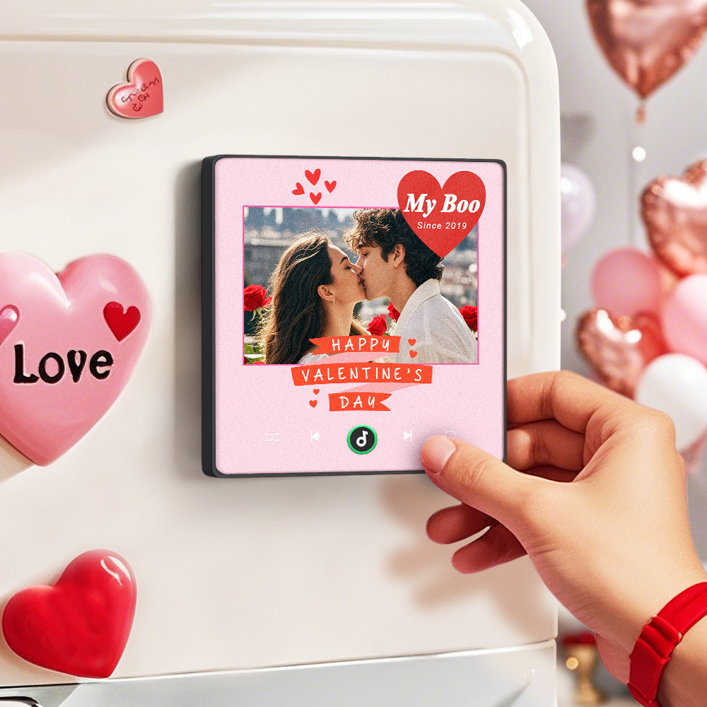 Personalized Photo Romantic Love Music Fridge Magnet Custom Music Magnets Can Play Songs Valentine's Day Gifts