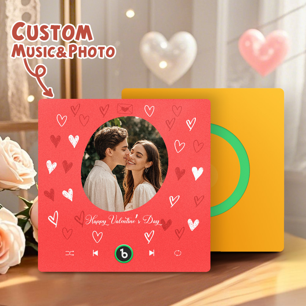 Personalized Music Magnet with Photo Custom Music Magnets Can Play Songs Valentine's Day Gifts