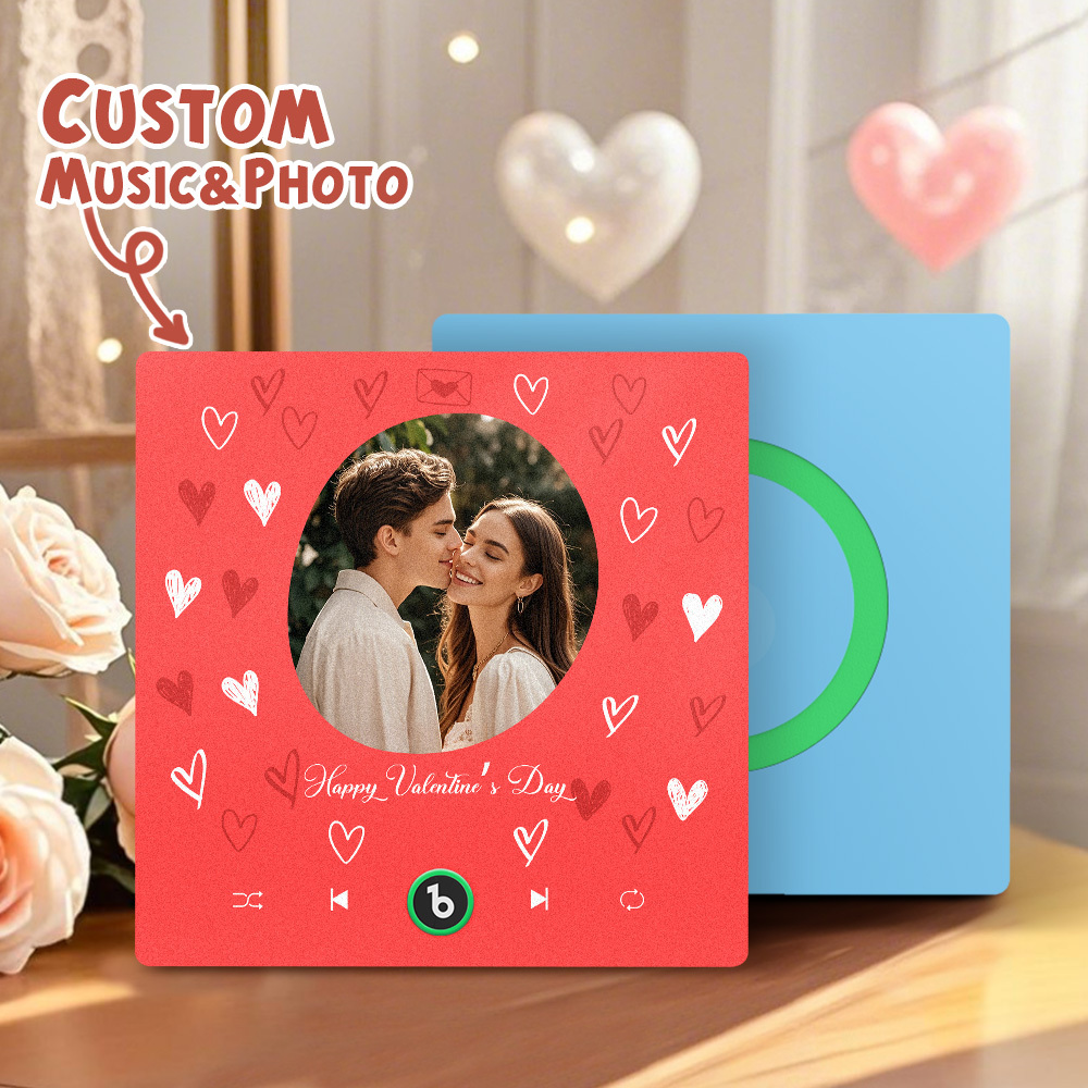 Personalized Music Magnet with Photo Custom Music Magnets Can Play Songs Valentine's Day Gifts