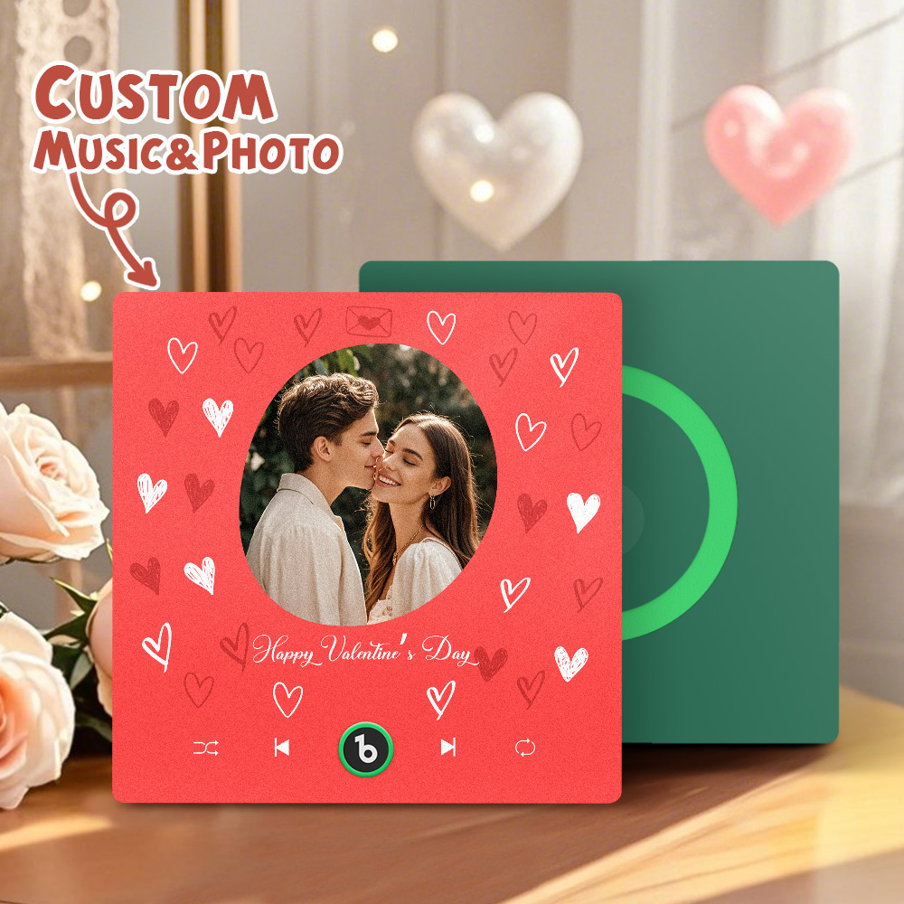 Personalized Music Magnet with Photo Custom Music Magnets Can Play Songs Valentine's Day Gifts