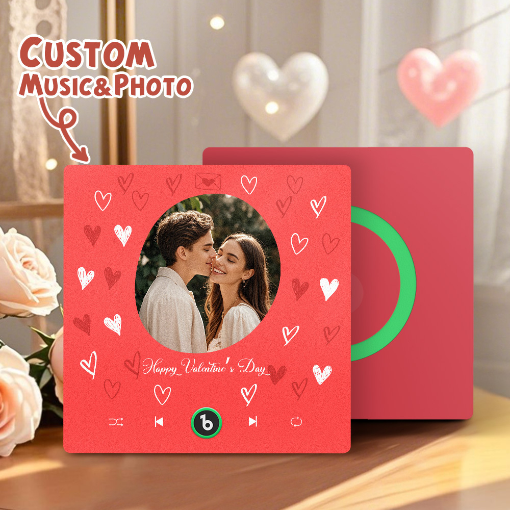 Personalized Music Magnet with Photo Custom Music Magnets Can Play Songs Valentine's Day Gifts