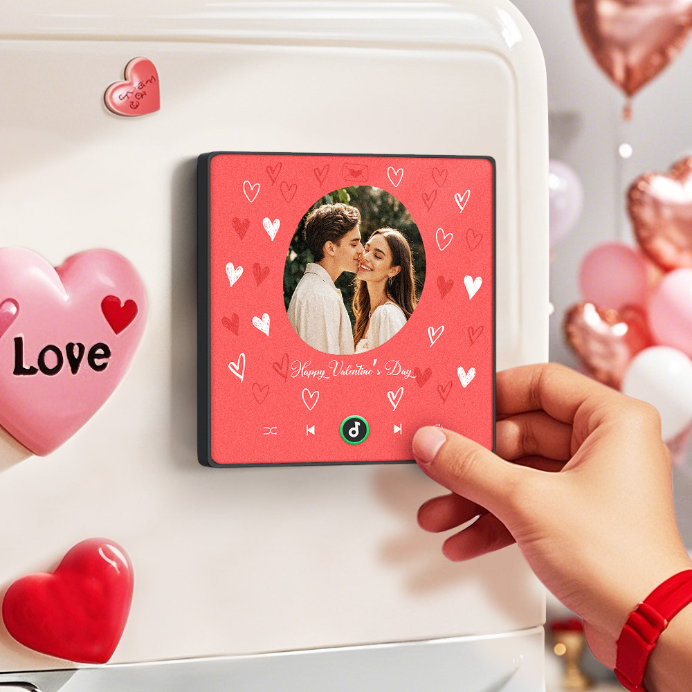 Personalized Music Magnet with Photo Custom Music Magnets Can Play Songs Valentine's Day Gifts
