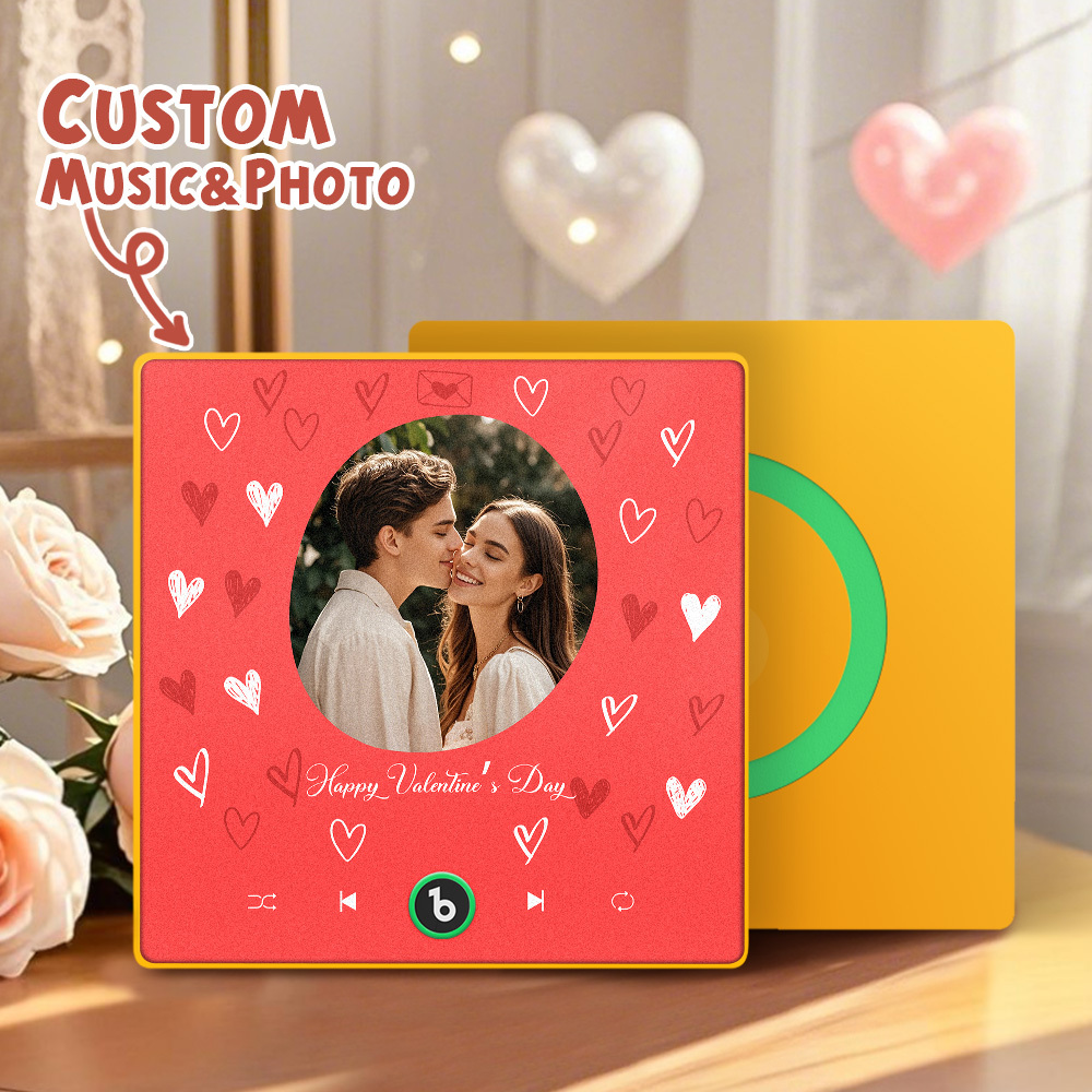 Personalized Music Magnet with Photo Custom Music Magnets Can Play Songs Valentine's Day Gifts