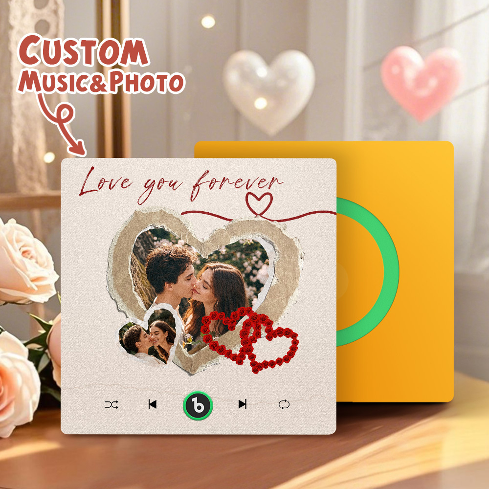 Personalized Photos Love You Forever Music Magnet Valentine's Day Gifts Custom Music Magnets Can Play Songs