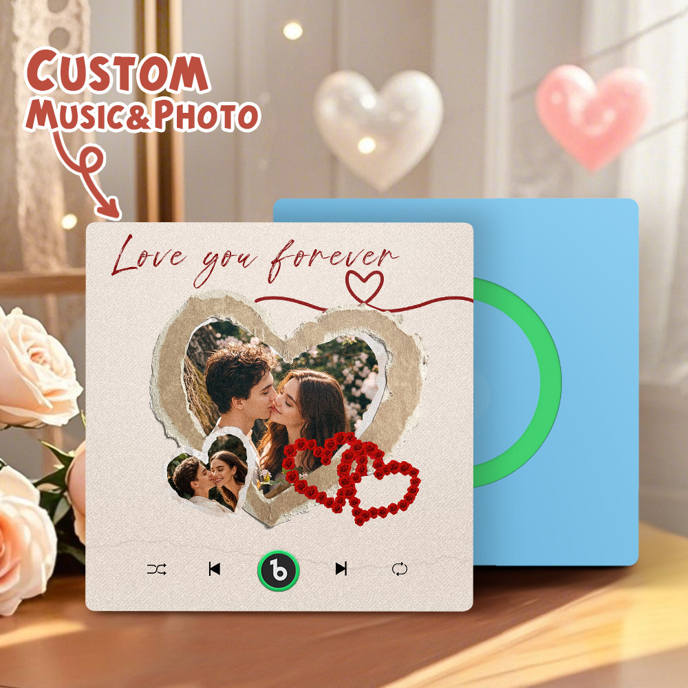 Personalized Photos Love You Forever Music Magnet Valentine's Day Gifts Custom Music Magnets Can Play Songs