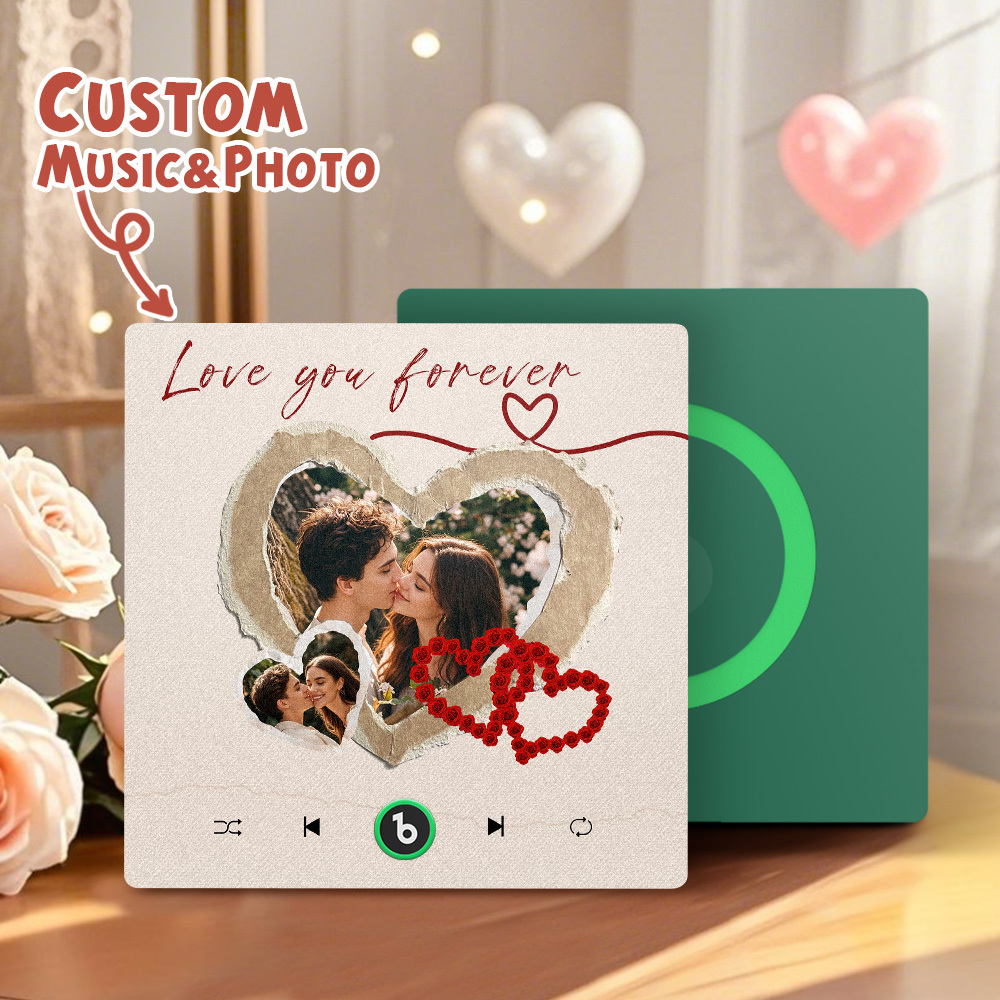 Personalized Photos Love You Forever Music Magnet Valentine's Day Gifts Custom Music Magnets Can Play Songs