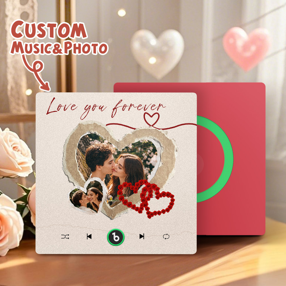 Personalized Photos Love You Forever Music Magnet Valentine's Day Gifts Custom Music Magnets Can Play Songs
