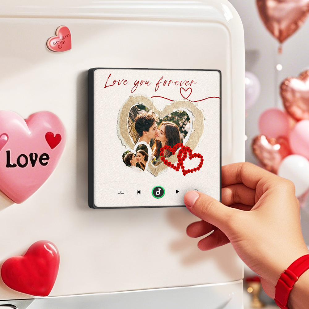 Personalized Photos Love You Forever Music Magnet Valentine's Day Gifts Custom Music Magnets Can Play Songs