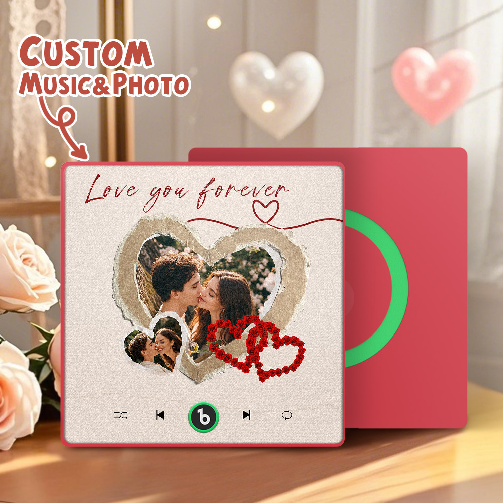 Personalized Photos Love You Forever Music Magnet Valentine's Day Gifts Custom Music Magnets Can Play Songs