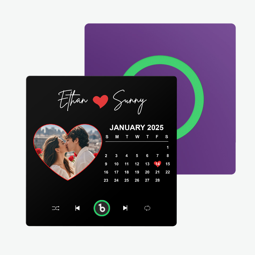 Personalized Photo Love Heart Calendar Music Fridge Magnet Anniversary Gift Custom Music Magnets Can Play Songs