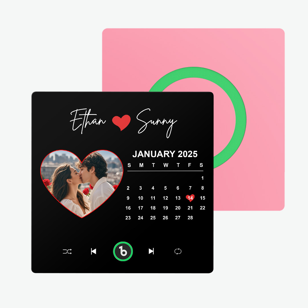 Personalized Photo Love Heart Calendar Music Fridge Magnet Anniversary Gift Custom Music Magnets Can Play Songs