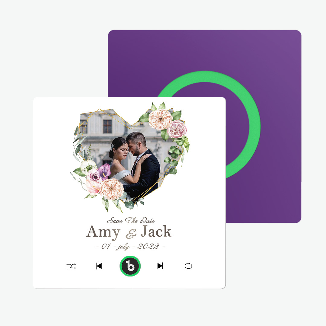 Personalized Love Heart Photo Music Fridge Magnet Wedding Gift for Couples Custom Music Magnets Can Play Songs