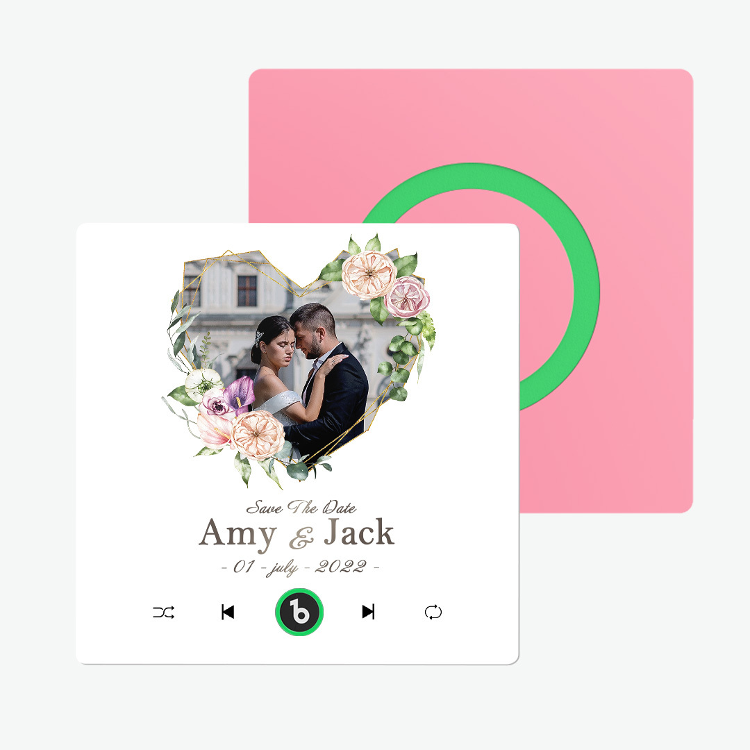 Personalized Love Heart Photo Music Fridge Magnet Wedding Gift for Couples Custom Music Magnets Can Play Songs