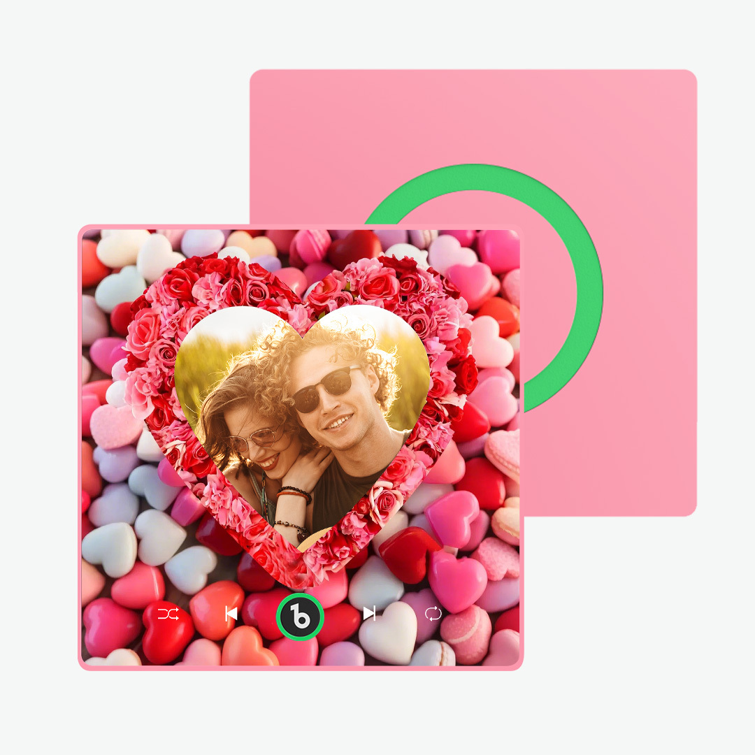 Personalized Rose Heart Music Fridge Magnet Valentine's Day Gifts Custom Music Magnets Can Play Songs