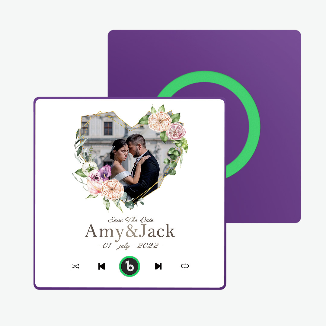 Personalized Love Heart Photo Music Fridge Magnet Wedding Gift for Couples Custom Music Magnets Can Play Songs