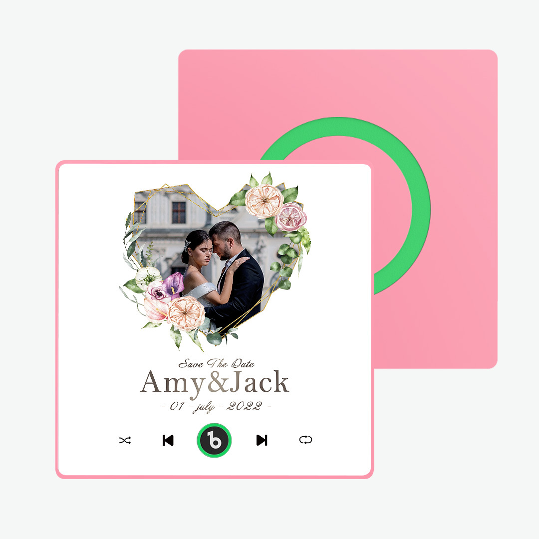 Personalized Love Heart Photo Music Fridge Magnet Wedding Gift for Couples Custom Music Magnets Can Play Songs