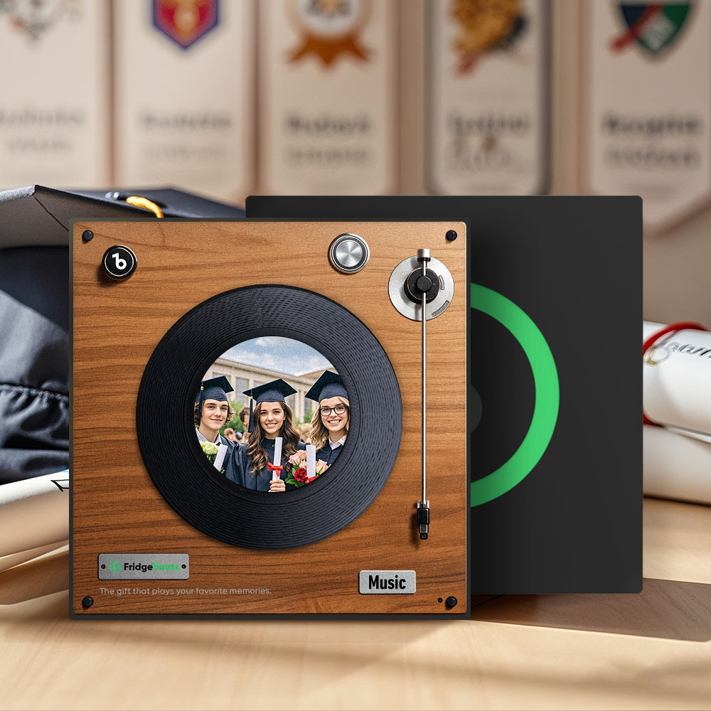 Custom Music Fridge Magnet Can Customize 1-6 Songs and Photos Vinyl Records to Preserve Beautiful Memories Graduation Gifs