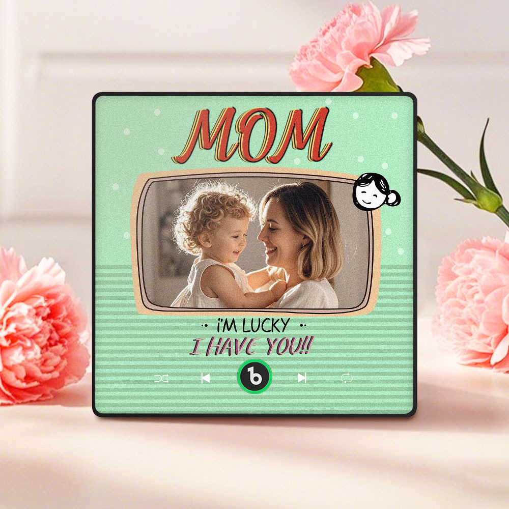 Personalized Music Fridge Magnet Lucky to Have You Mother's day Gifts Custom Music Magnets Can Play Songs