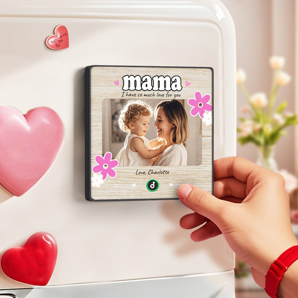 Personalized Mother's Day Gift Music Fridge Magnet Custom Music Magnets Can Play Songs Gifts for Mama