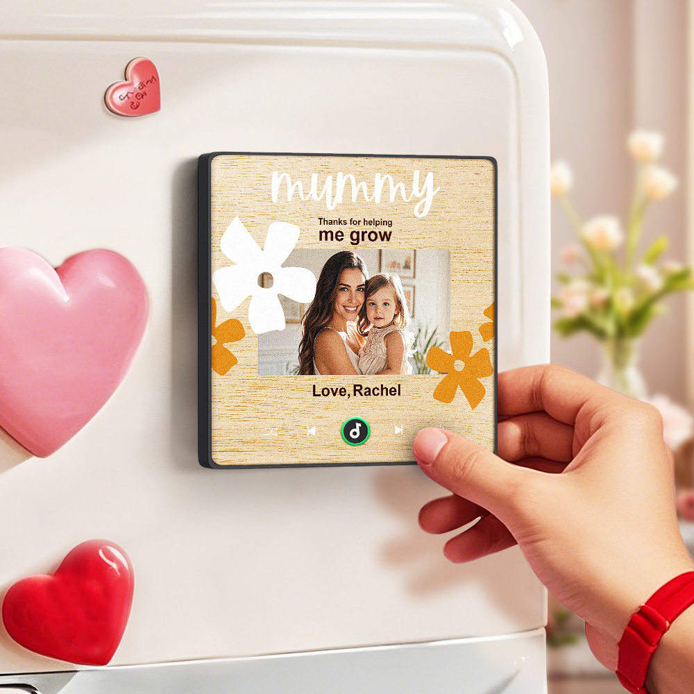 Personalized Music Fridge Magnet Gift for Mom Custom Music Magnets Can Play Songs Mother's day Gifts
