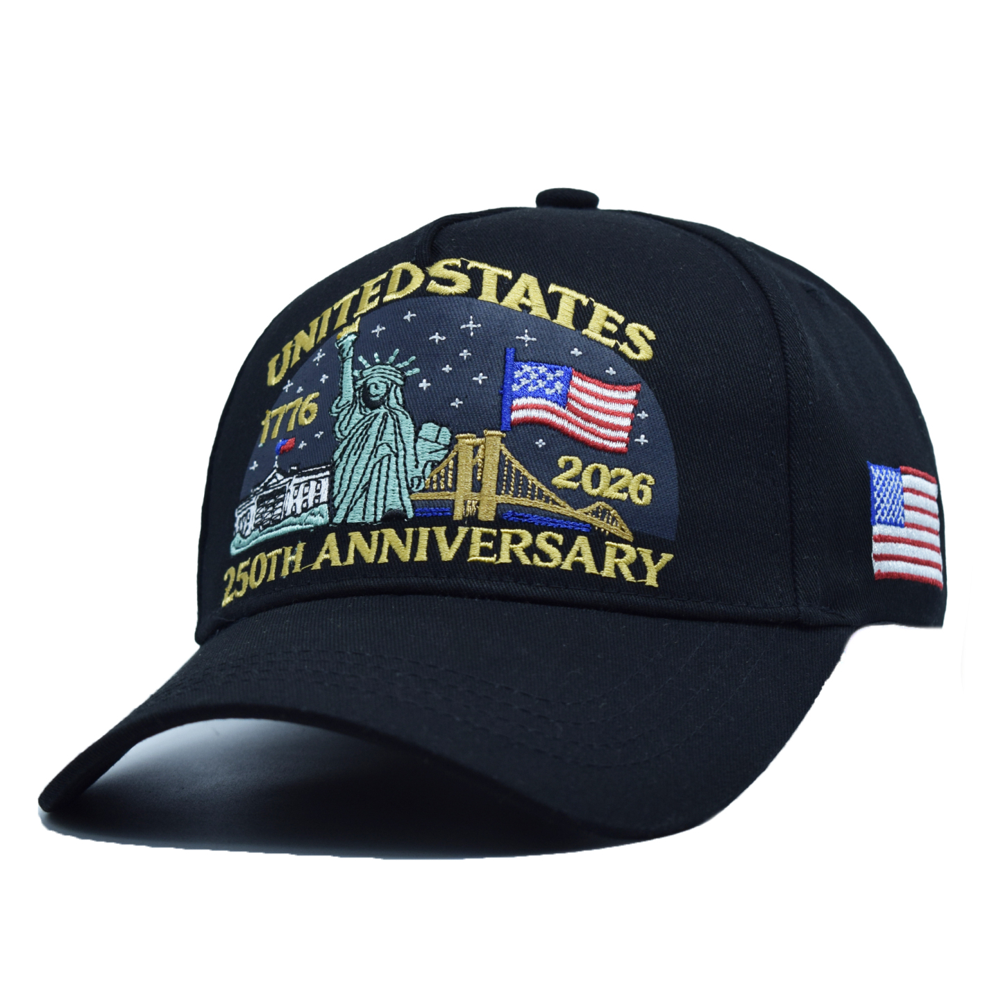 Adjustable Baseball Cap Celebrating The 250Th Anniversary of American Independence, Featuring a Distressed Patriotic Design