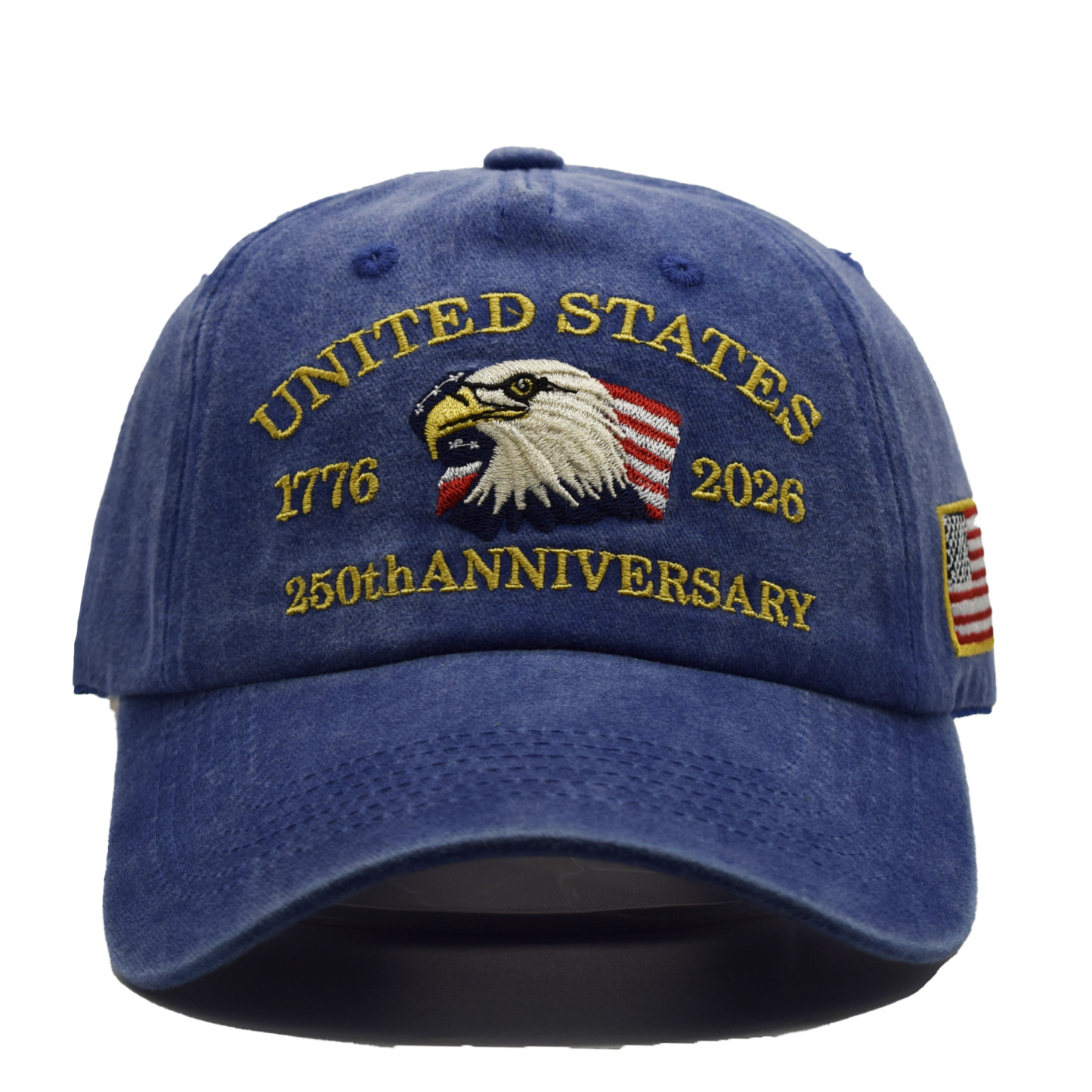 Adjustable Baseball Cap Celebrating The 250Th Anniversary of American Independence, Featuring a Distressed Patriotic Design