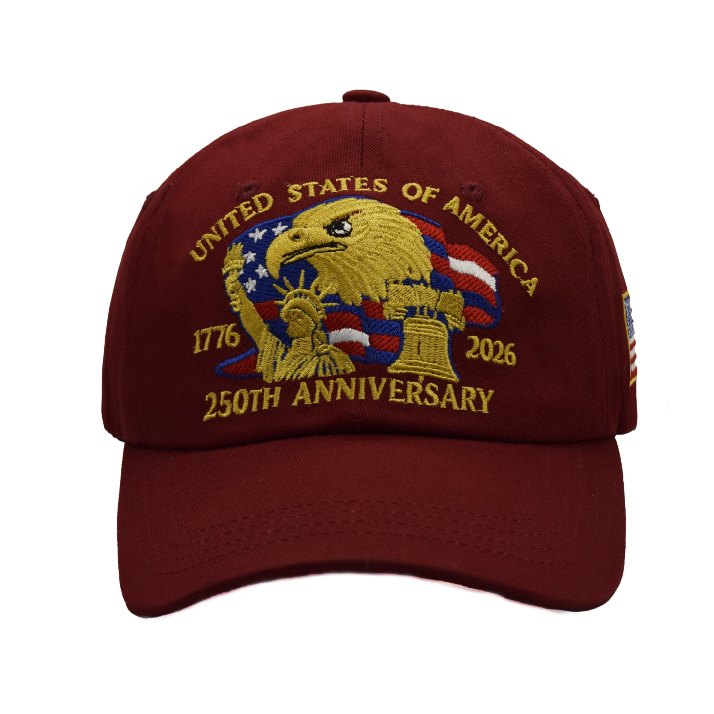 Adjustable Baseball Cap Celebrating The 250Th Anniversary of American Independence, Featuring a Distressed Patriotic Design