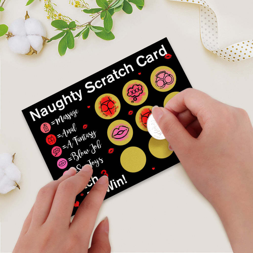 Valentine's Day Naughty Scratch Card Black Funny Scratch off Card Match 3 to Win Card