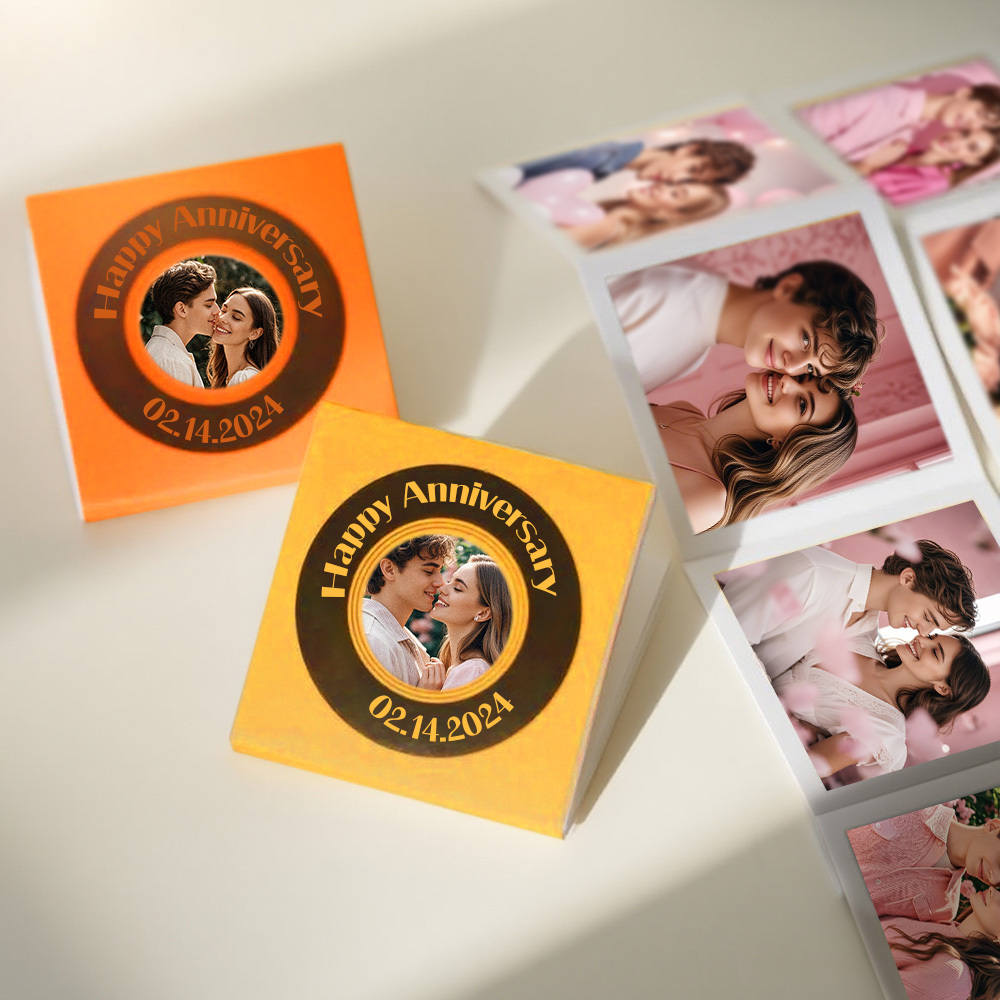 Custom Mini Photo Book 9-Photo Square Album Personalized Gift for Couples Birthday