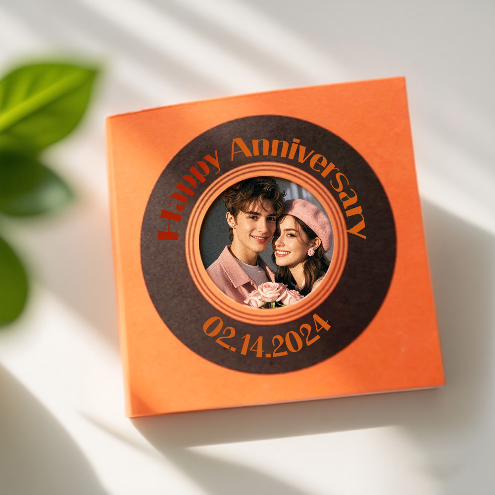 Custom Mini Photo Book 9-Photo Square Album Personalized Gift for Couples Birthday