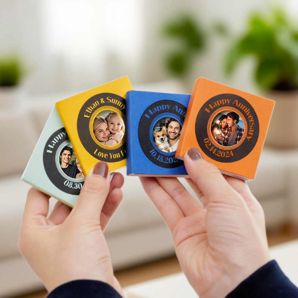 Custom Mini Photo Book 9-Photo Square Album Personalized Gift for Coup