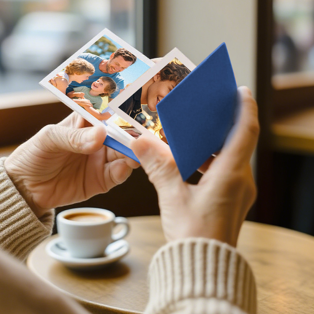 Custom Mini Photo Book 9-Photo Square Album Personalized Gift for Couples Birthday