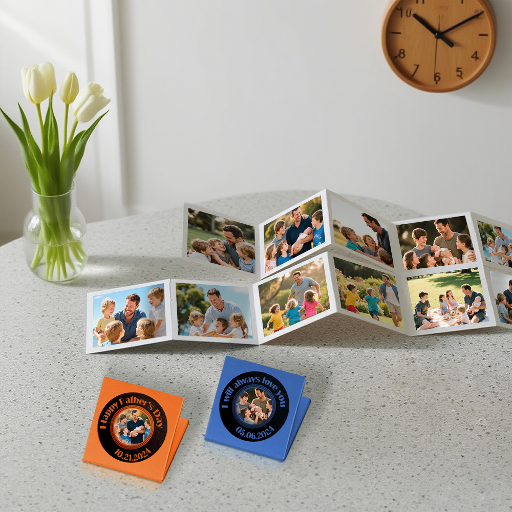 Custom Mini Photo Book 9-Photo Square Album Personalized Gift for Couples Birthday