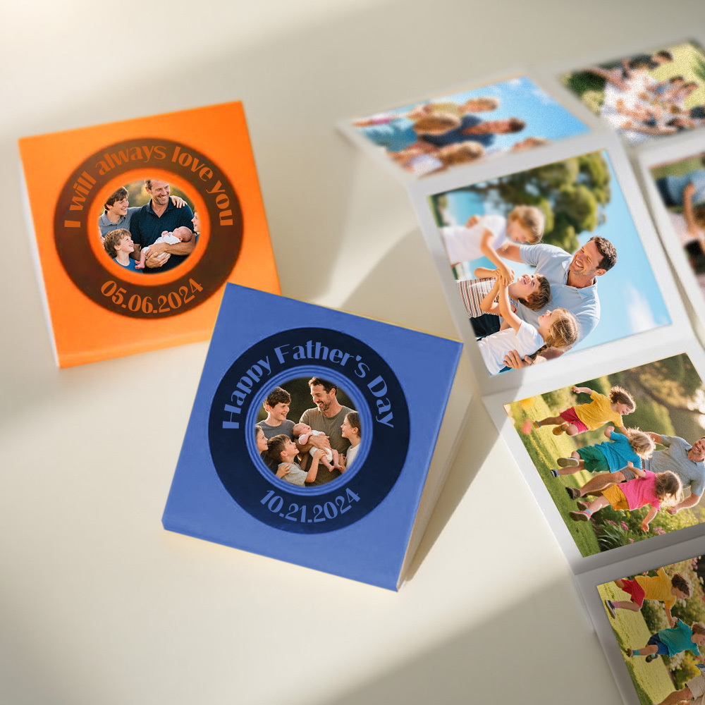 Custom Mini Photo Book 9-Photo Square Album Personalized Gift for Couples Birthday