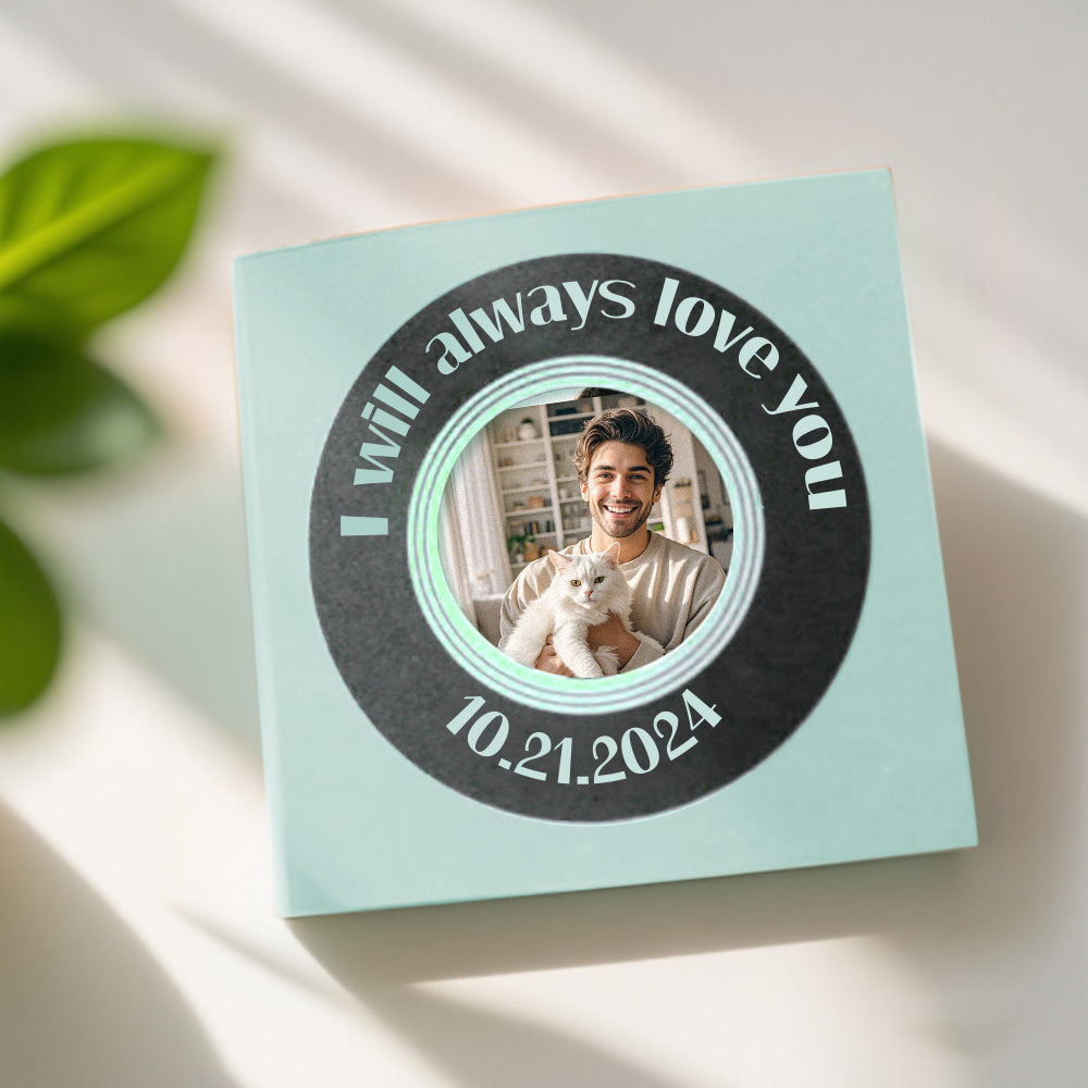 Custom Mini Photo Book 9-Photo Square Album Personalized Gift for Couples Birthday