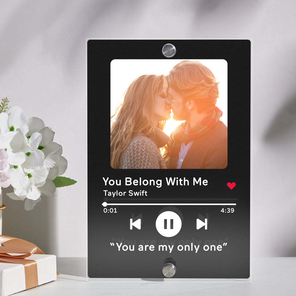 Custom Photo Song Acrylic Plaque Engraved Music Theme Picture Frame  Valentine's Day Gifts -