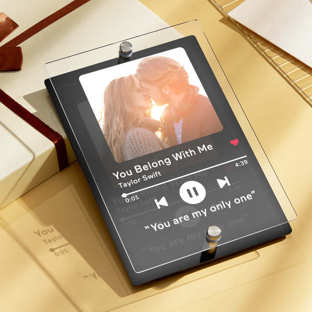 Custom Photo Song Acrylic Plaque Engraved Music Theme Picture Frame  Valentine's Day Gifts -