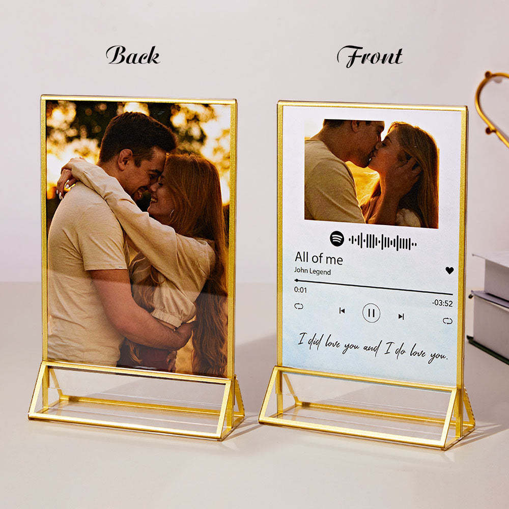 Custom Spotify Music Art Acrylic Plaque Double Sided Personalized Photos Song with Scannable Code -