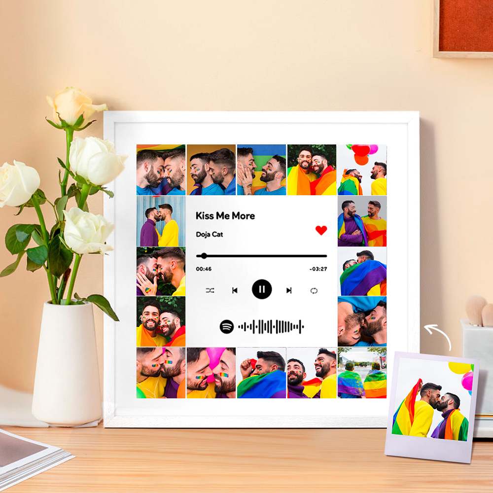 Custom Pride Gifts Customised Spotify Music Photo Frame Custom Scannable Spotify Code Music Art Picture Frame