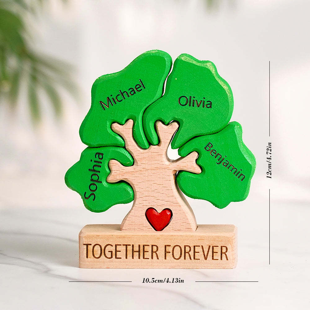 Wooden Family Tree Puzzle Custom Names Home Decor House Warming Gifts -