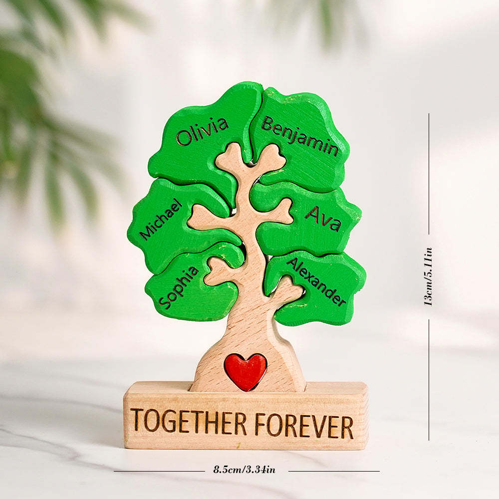 Wooden Family Tree Puzzle Custom Names Home Decor House Warming Gifts -