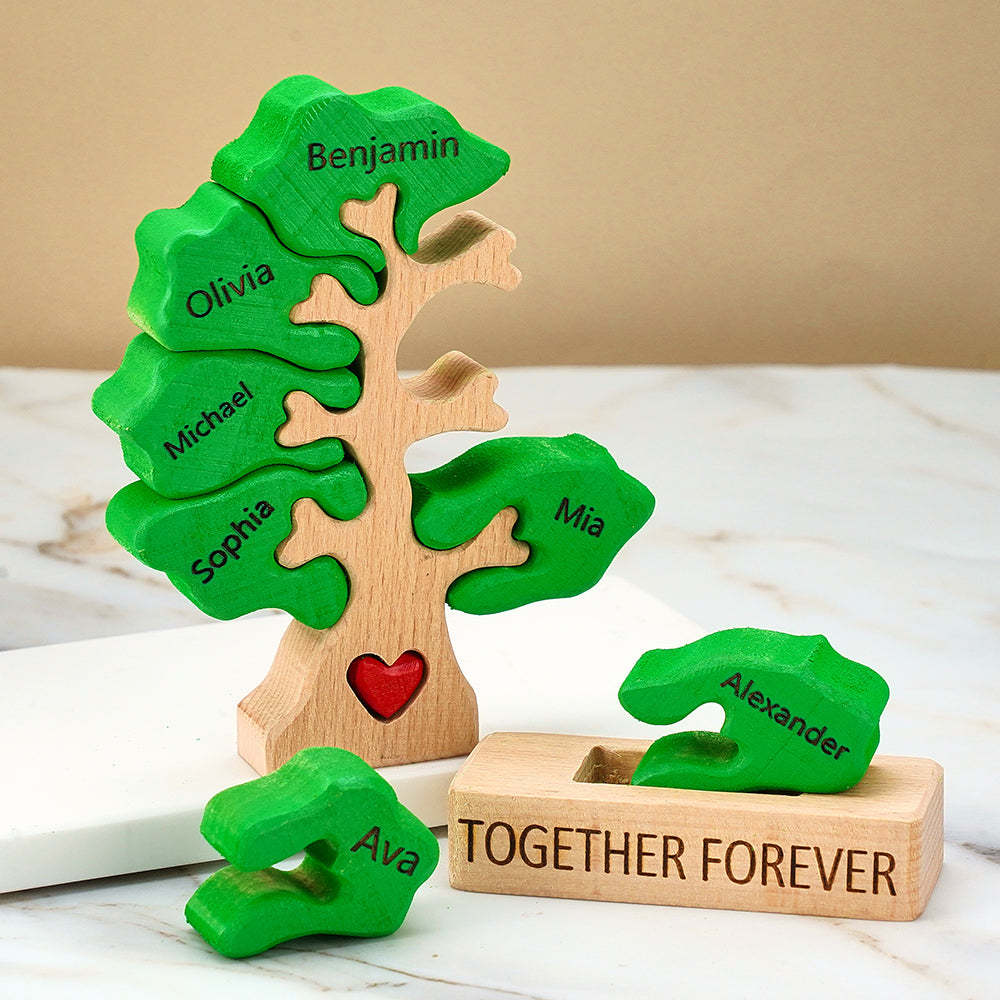 Wooden Family Tree Puzzle Custom Names Home Decor House Warming Gifts -