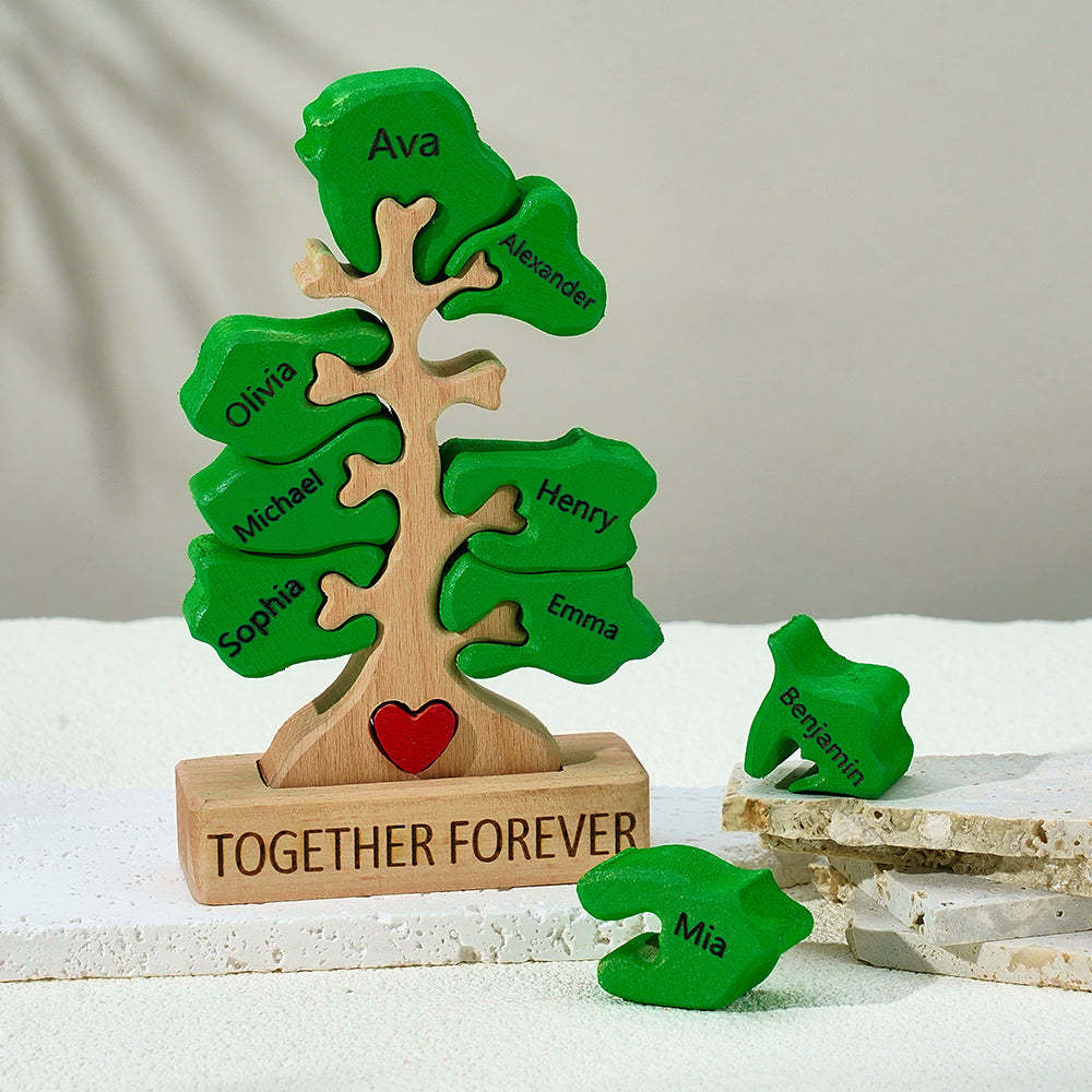 Wooden Family Tree Puzzle Custom Names Home Decor House Warming Gifts -