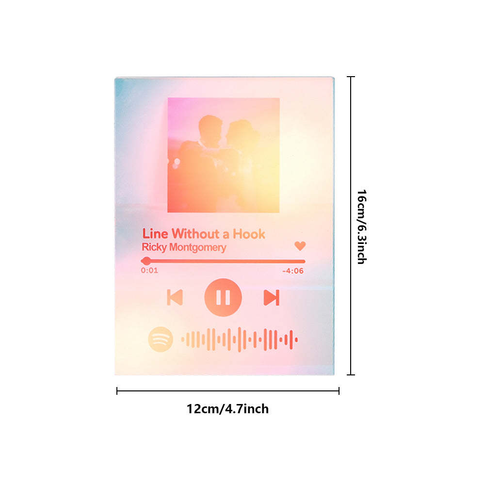 Personalized Photo Holographic Laser Plaque Custom Spotify Code Christmas Gift -