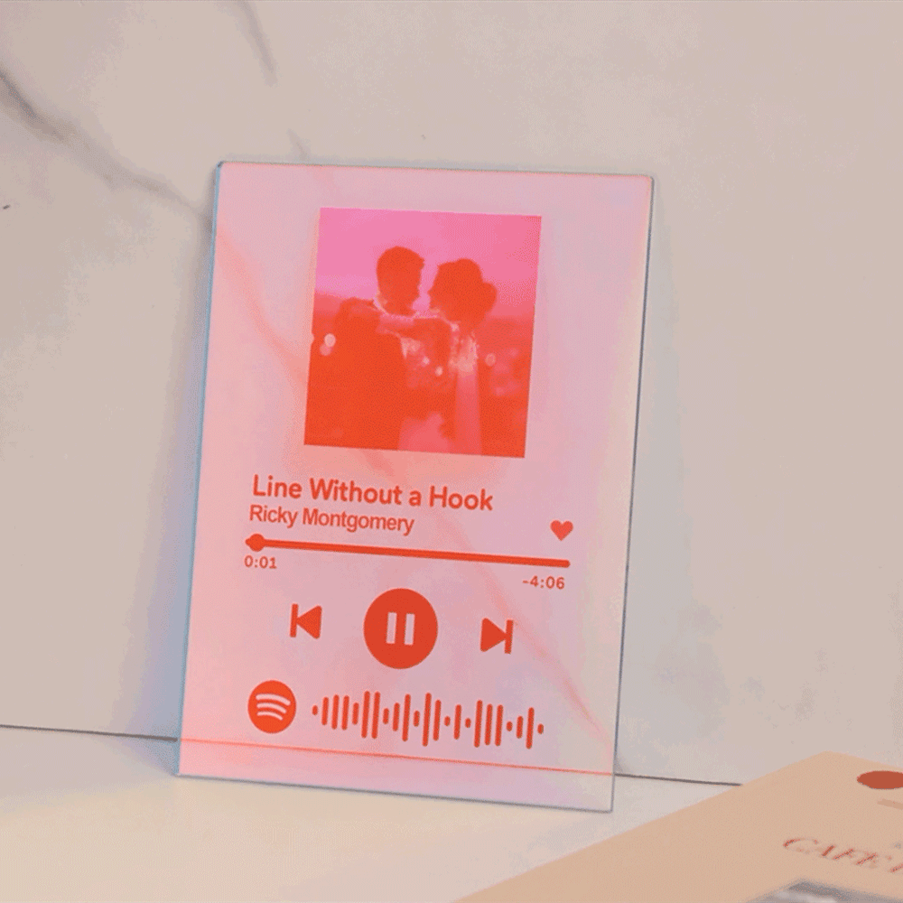 Personalized Photo Holographic Laser Plaque Custom Spotify Code Christmas Gift -