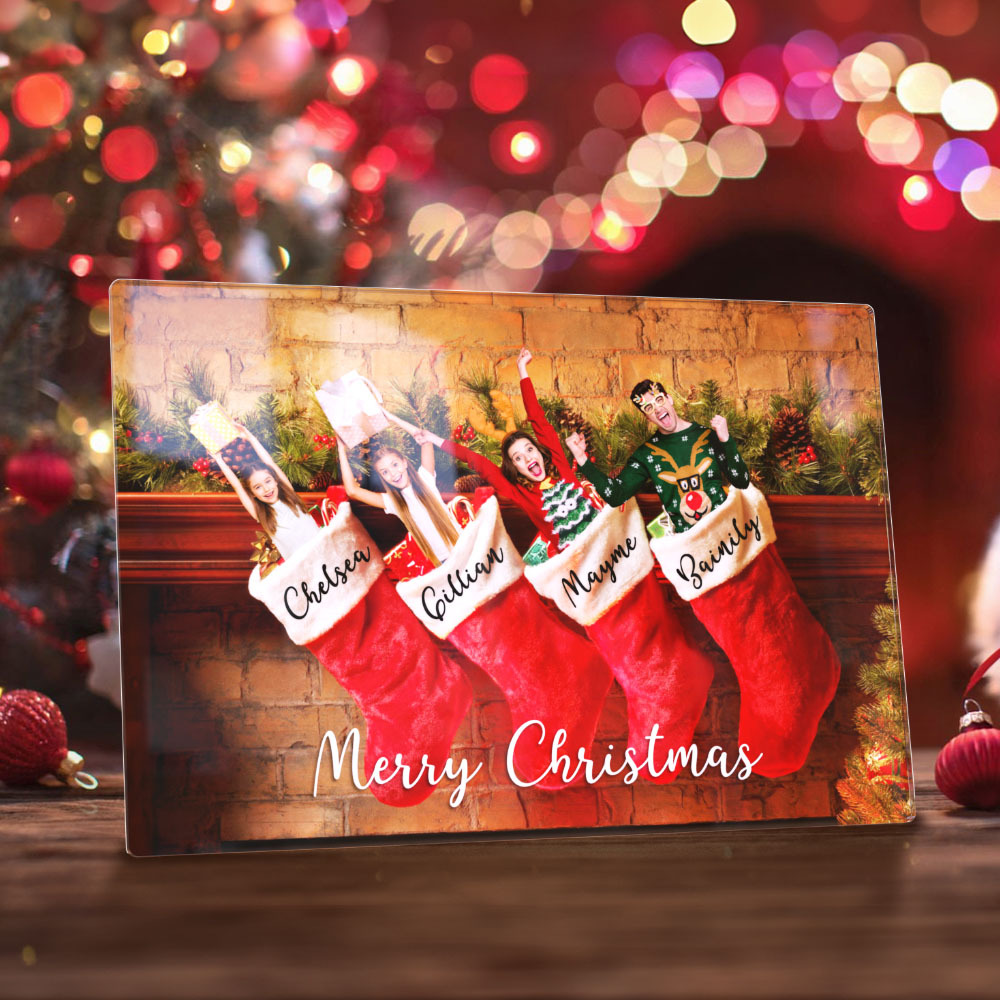Funny Christmas Glass Family Stocking Stuffers Holiday Plaque Special Chrismas Gift -